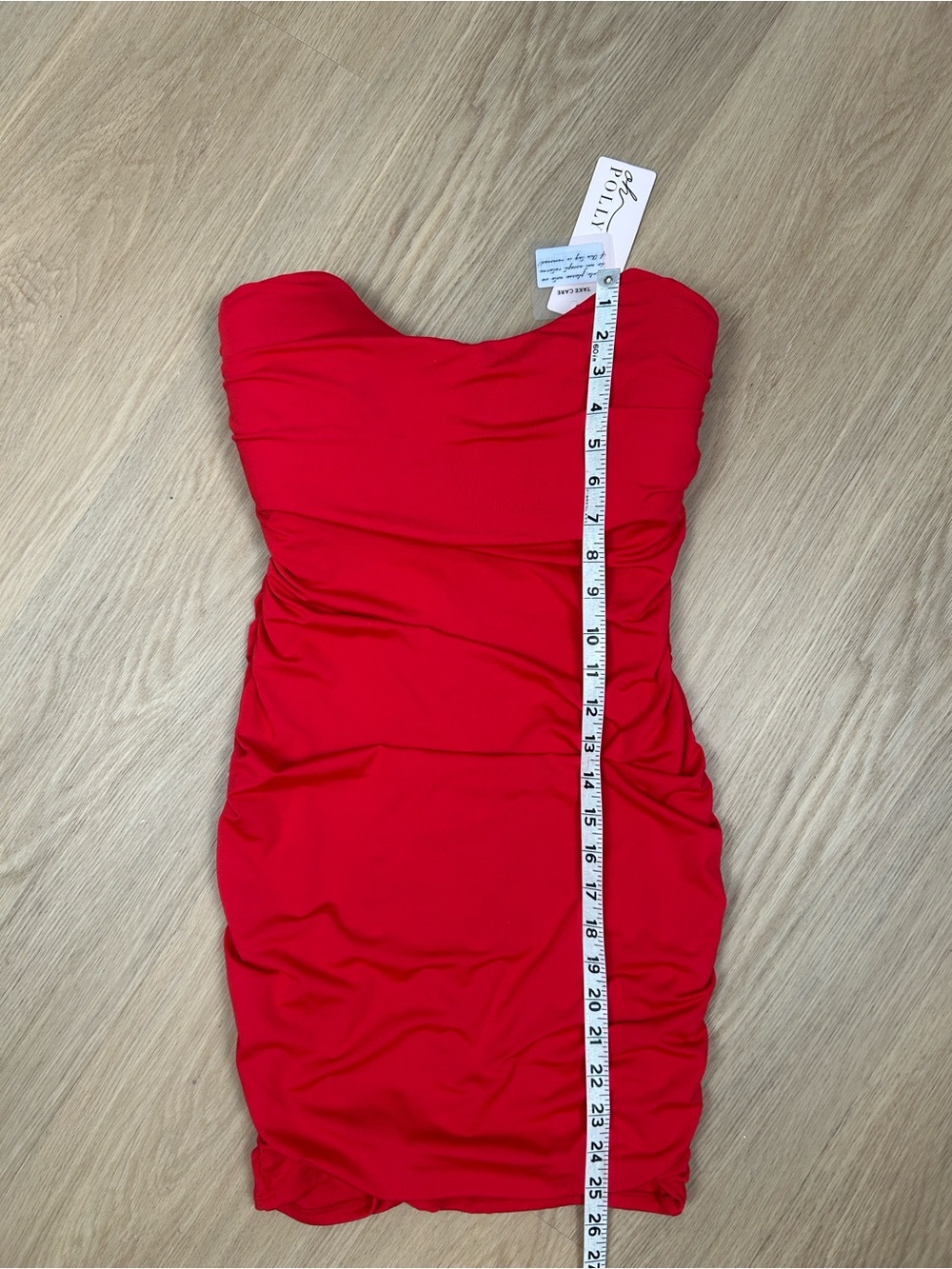 NWT Oh Polly Back For More Bandeau Strapless Ruched Mini Dress 6 - Picture 6 of 9